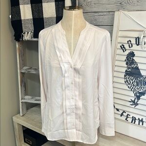 Banana Republic light pink  Long Sleeve Ruffled Button Down Shirt